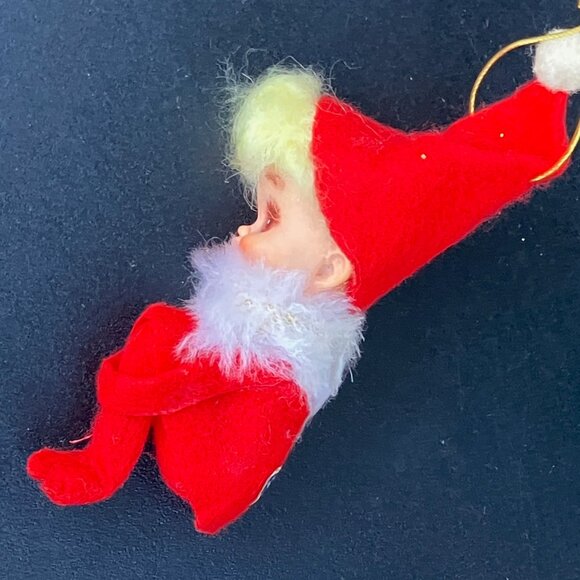 Napco Red Felt Knee Hugger Pixie Christmas Ornament - Picture 12 of 12